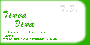 timea dima business card